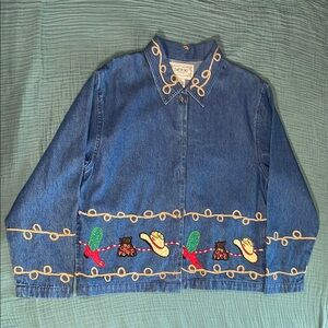 Vintage western button up denim jacket
